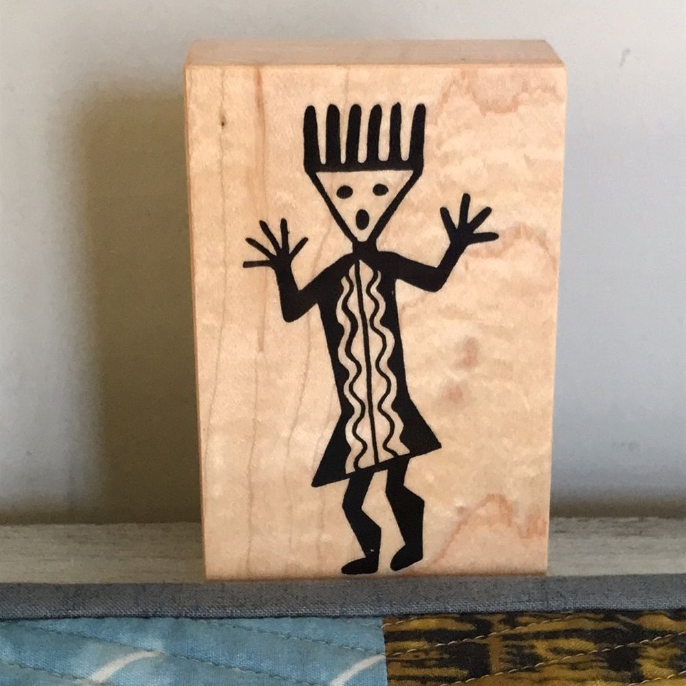 Rubber Stamp Cave Drawing Man